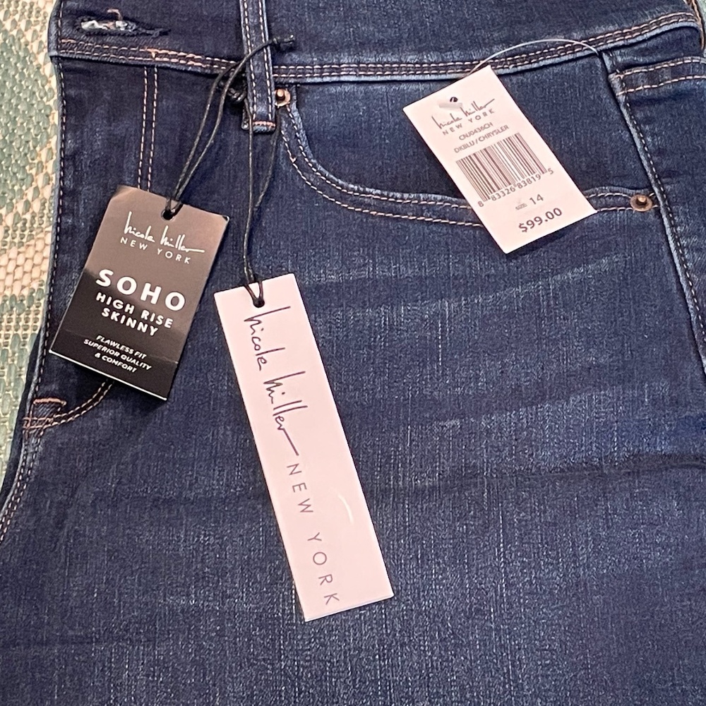 Nicole Miller SOHO High Rise Skinny Jeans Sz14 NWT